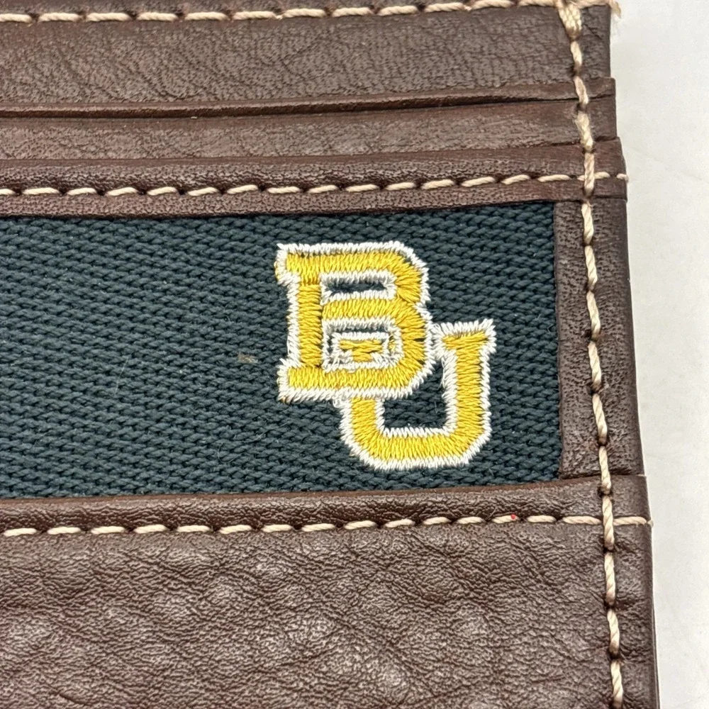 Baylor University brown leather front pocket wallet